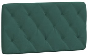 Cama com colchão 100x200 cm veludo verde-escuro