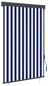 Estore de rolo para exterior 120x250 cm azul e branco