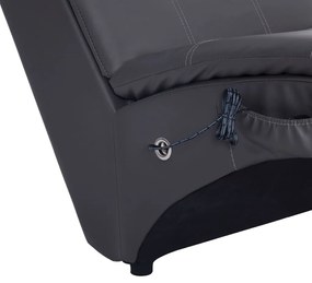 Chaise longue de massagem c/ almofada couro artificial cinzento