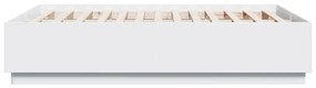 Estrutura cama c/ luzes LED 120x190 cm derivados madeira branco