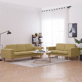 vidaXL 2 pcs conjunto de sofás tecido verde