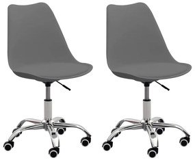 Cadeiras de escritório 2 pcs couro artificial cinzento