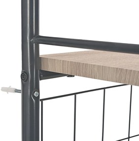 3 pcs conjunto jantar dobrável c/ prateleira MDF e aço