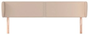Cabeceira cama abas couro artificial 203x23x78/88 cm cappuccino
