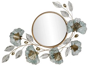 Espelho de Parede Dkd Home Decor 101 X 7 X 69 cm Cristal Dourado Metal Verde Folha de Planta