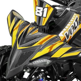 Mini moto 4 elétrica infantil - VOLT 1000 W 36 V, com 3 velocidades reguláveis, c/ marcha atrás Amarela