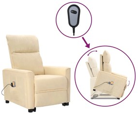 vidaXL Poltrona de massagens tecido cor creme