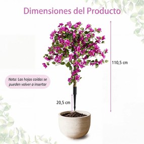 Conjunto de 2 Buganvílias Artificiais (VASOS NÃO INCLUIDOS), Resistentes ao Sol, Rosa