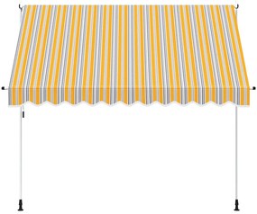 Toldo retrátil manual 300 cm riscas amarelas e azuis