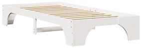 Estrutura de Cama Branca Madeira 90 x 190 cm Minimalista