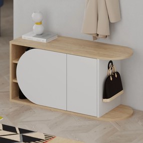 Sapateira Prag – Nogueira e Preto – 60x111x35 cm