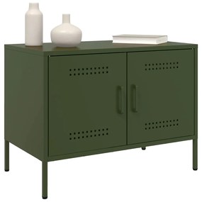 Móveis de TV 2 pcs 68x39x50,5 cm aço verde-azeitona