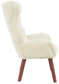 Poltrona Relaxante em Veludo Creme