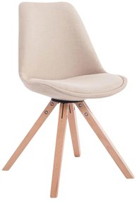 Cadeira cozinha e jantar Toulouse em tecido Square 48 x 84 x 56 cm Creme