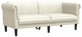 2 pcs conjunto de sofás veludo cor creme