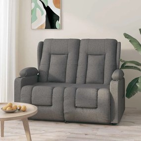 vidaXL Poltrona massagem 2 lug. c/suporte copo tecido cinza-claro