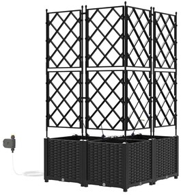 Jardineiras de Jardim 1 pc Preto 80 x 80 x 142 cm Plástico