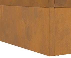 Fogueira Quadrada Castanha 60x60x35 cm de Aço Envelhecido