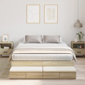 vidaXL Estrado de Cama Carvalho Sonoma 140x200 cm