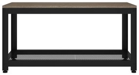 Mesa de centro 90x45x45 cm MDF e ferro cinzento e preto