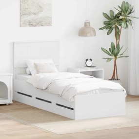 vidaXL Estrutura da Cama Branco 75 x 190 cm Madeira de Engenharia