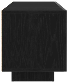 Gabinete de TV vidaXL com luzes LED em Preto Carvalho, 160x35x40 cm em