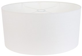 Abajur de Linho Branco Oval 50/33/25 Moderno