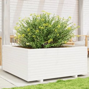 Vaso/floreira de jardim 110x110x49,5 cm pinho maciço branco
