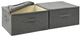 Caixas de arrumação 2 pcs 43x34x23 cm tecido antracite