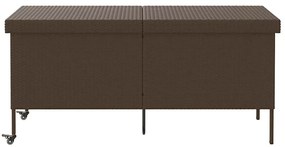 Caixa de arrumação com rodas 160x55x75 cm vime PE castanho