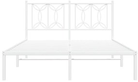 Estrutura de cama com cabeceira 140x200 cm metal branco