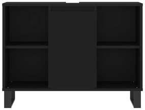 3 pcs conjunto móveis casa de banho derivados de madeira preto