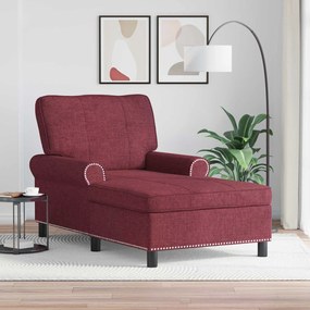vidaXL Chaise Lounge Vinho Vermelho 91 x 157 x 91 cm tecido