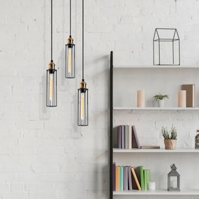 Chandelier Zumra – Preto – Diâmetro: 33 cm, Altura: 123 cm
