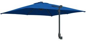 Guarda-sol de Pátio Azul Céu Aço, Poliéster Grande Ajustável