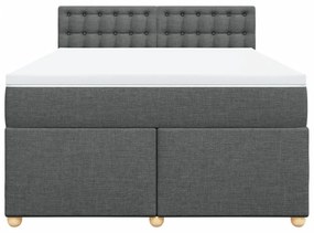 Cama com molas/colchão 140x190 cm tecido cinzento-escuro