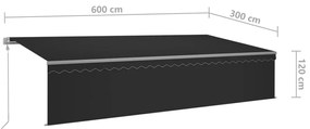 Toldo retrátil automático com estore 6x3 m antracite