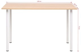 Mesa de jantar 120x60x73 cm cor carvalho e branco