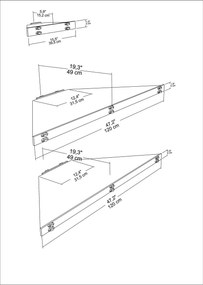 Suporte para TV Mensi – Carvalho – 120x5x49 cm