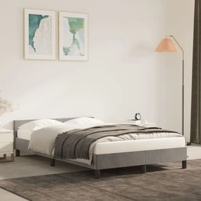 347561 vidaXL Estrutura de cama c/ cabeceira 120x200 cm veludo cinzento-claro