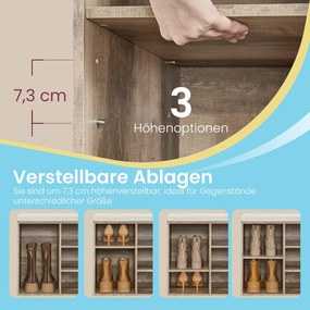 Sapateira com assento almofadado 30,4 x 78,6 x 48,1 cm castanho