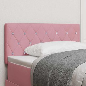 vidaXL Cabeceira com Botão de Cristal Tufted Rosa - 90 cm em Veludo