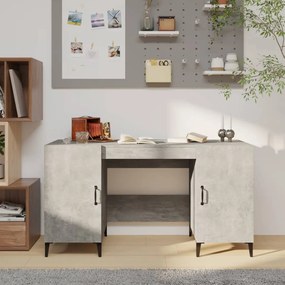 vidaXL Secretária 140x50x75 cm derivados de madeira cinza cimento
