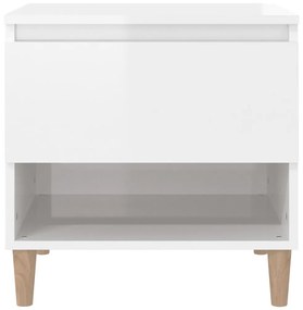 Mesa de cabeceira 50x46x50cm derivados madeira branco brilhante