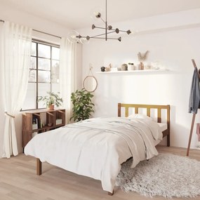vidaXL Estrutura de cama solteiro 90x190 cm pinho maciço castanho mel