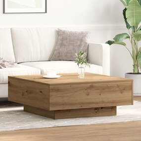 vidaXL Mesa de Centro Carvalho Artesanal 80x80x31 cm Madeira Engenharia