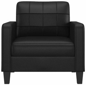 Poltrona couro artificial 60 cm preto