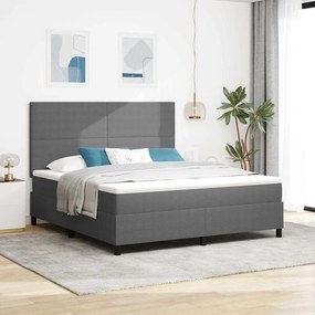 vidaXL Cama Box com cabeceira Cinza Claro e Branco 180 x 200 cm