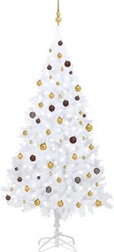 vidaXL Árvore Natal artificial pré-iluminada c/ bolas branco