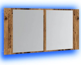 Armário espelhado c/ LEDs derivados de madeira madeira velha